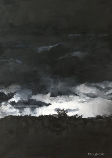 Painting titled "STORM 1" by Rebecca De Figueiredo, Original Artwork, Oil