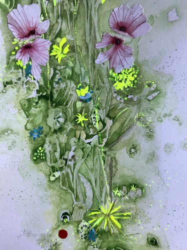 Painting titled "The smell of rain" by Rebecca De Figueiredo, Original Artwork, Watercolor