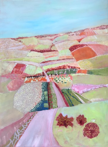 Pittura intitolato "Southern farmland" da Rebecca De Figueiredo, Opera d'arte originale, Olio