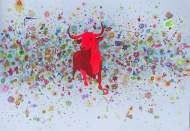 Картина под названием "Wild" - Rebecca De Figueiredo, Подлинное произведение искусства, Акварель