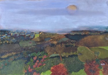 Painting titled "From the hill" by Rebecca De Figueiredo, Original Artwork, Oil