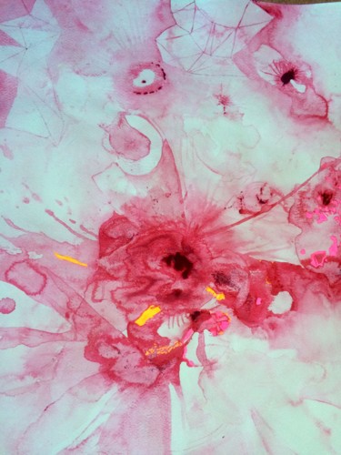 Painting titled "PINK FLARE" by Rebecca De Figueiredo, Original Artwork, Watercolor