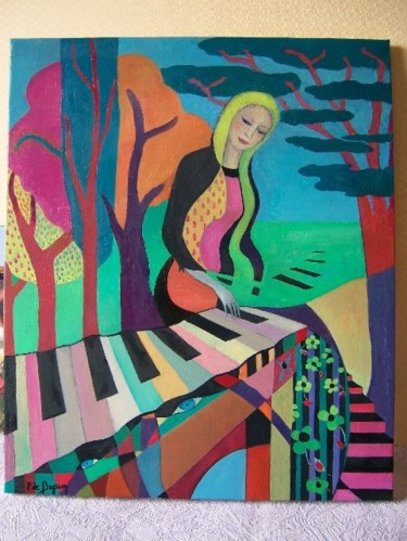 Peinture intitulée "la femme au piano" par Patricia De Boysson, Œuvre d'art originale