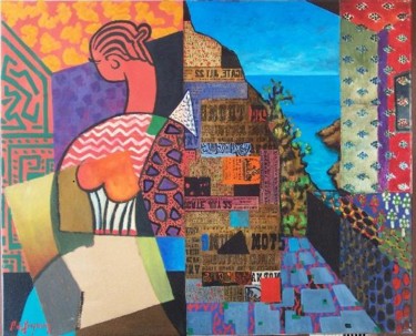 Peinture intitulée "collage" par Patricia De Boysson, Œuvre d'art originale, Huile Monté sur Châssis en bois
