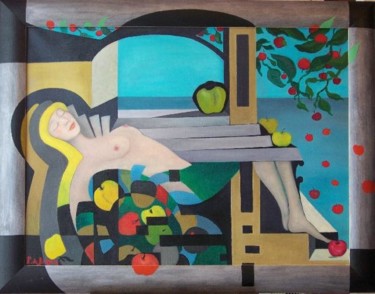 Peinture intitulée "nu" par Patricia De Boysson, Œuvre d'art originale, Huile Monté sur Châssis en bois