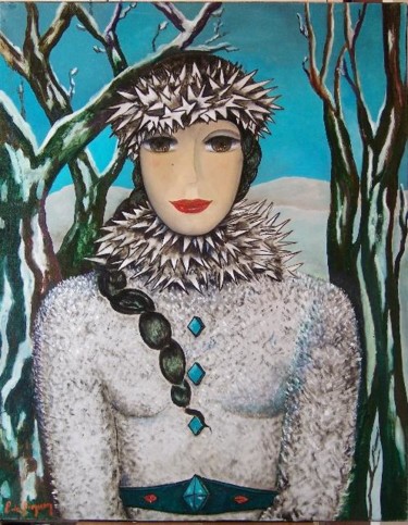 Peinture intitulée "L'hiver" par Patricia De Boysson, Œuvre d'art originale, Huile Monté sur Châssis en bois