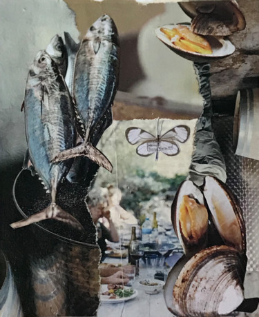 Collages titled "Bluefish & Applaudi…" by Debra Rogers, Original Artwork, Collages