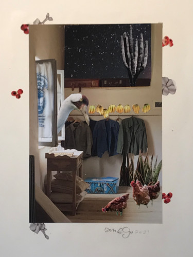 Neighboring Stork Collages titled "Neighboring Stork" by Debra Rogers, Original Art, Collages