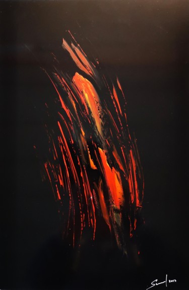 Peinture intitulée "feu d'art-ifice" par Declaubry, Œuvre d'art originale, Acrylique