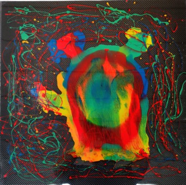 Peinture intitulée "Turtle rain" par Declaubry, Œuvre d'art originale, Pigments