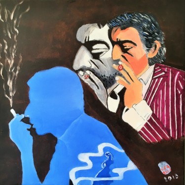 Painting titled "“Serge Gainsbourg –…" by Carlos, Original Artwork, Oil