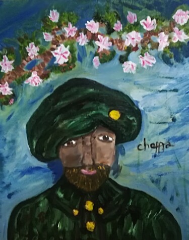 Painting titled "hombre con turbante…" by Decocina, Original Artwork, Oil