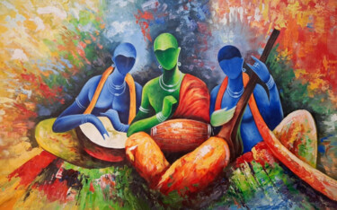 Malarstwo zatytułowany „musician Texture pa…” autorstwa Decora Art Manish Vaishnav, Oryginalna praca, Akryl