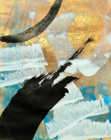 Peinture intitulée "gold in-out 3" par Monica Di Bartolo, Œuvre d'art originale, Acrylique