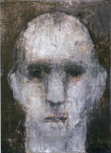 Картина под названием "portrait fond sombre" - Valérie Décoret, Подлинное произведение искусства, Акрил Установлен на Деревя…