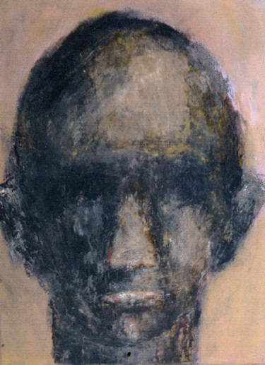 Peinture intitulée "portrait fond ocre" par Valérie Décoret, Œuvre d'art originale, Acrylique Monté sur Châssis en bois