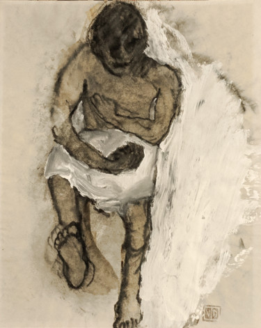 Painting titled "Personnage" by Valérie Décoret, Original Artwork