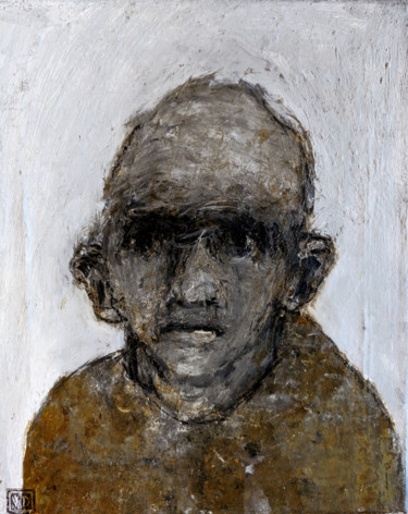 Peinture intitulée "portrait pull jaune…" par Valérie Décoret, Œuvre d'art originale, Acrylique Monté sur Châssis en bois