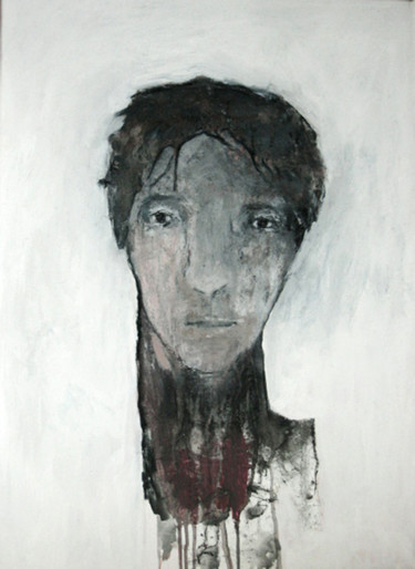 Painting titled "portrait" by Valérie Décoret, Original Artwork, Acrylic Mounted on Wood Stretcher frame