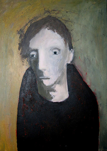 Painting titled "portrait 2" by Valérie Décoret, Original Artwork, Acrylic Mounted on Wood Stretcher frame