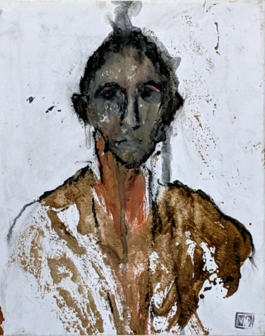 Peinture intitulée "visage 2" par Valérie Décoret, Œuvre d'art originale, Acrylique Monté sur Châssis en bois