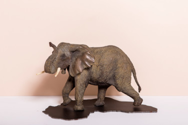 Sculpture titled "ELEPHANT" by Christian Duvette Sculpteur Animalier, Original Artwork, Metals