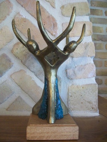 Sculpture titled "Trophée "l'arbre de…" by Christian Duvette Sculpteur Animalier, Original Artwork, Metals