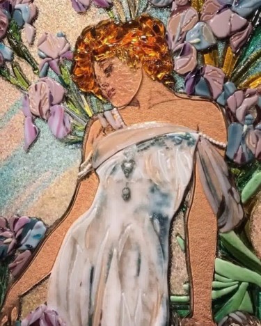 Pintura titulada "Iris, inspired by A…" por Decus Art Glass, Obra de arte original, Vidrio