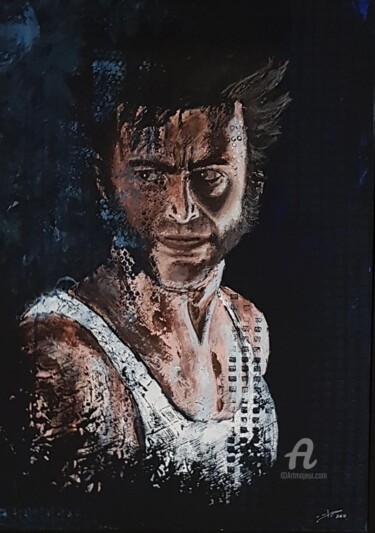 Malerei mit dem Titel "Logan - Wolverine" von Ded, Original-Kunstwerk, Acryl