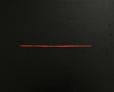 Картина под названием "Red line" - Deefool, Подлинное произведение искусства, Акрил Установлен на Деревянная рама для носилок