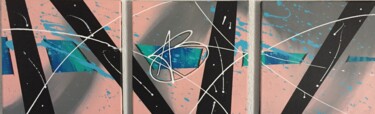 Malarstwo zatytułowany „Blue Line” autorstwa Deefool, Oryginalna praca, Akryl Zamontowany na Drewniana rama noszy