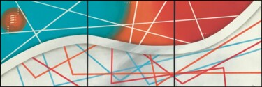 Картина под названием "Geometry" - Deefool, Подлинное произведение искусства, Акрил Установлен на Деревянная рама для носилок