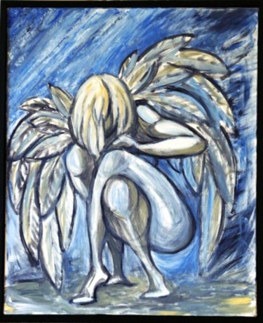 Peinture intitulée "blue angel" par D.H.Louis, Œuvre d'art originale
