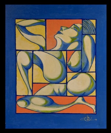 Peinture intitulée "nu" par D.H.Louis, Œuvre d'art originale