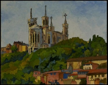 Peinture intitulée "Lyon - Basilique Fo…" par D.H.Louis, Œuvre d'art originale