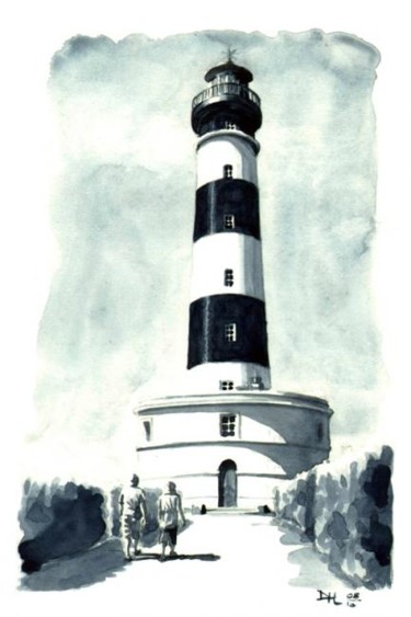 Painting titled "The Lighthouse - le…" by D.H.Louis, Original Artwork