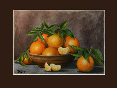 Peinture intitulée "clementines-02.jpg" par D.H.Louis, Œuvre d'art originale, Aquarelle