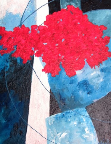 Peinture intitulée "Bouquet de fleurs" par Denise Lecocq, Œuvre d'art originale, Acrylique