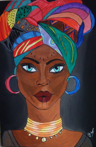 Painting titled "Efsane Esmeralda" by Demet Vural, Original Artwork, Acrylic