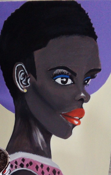 Malerei mit dem Titel "kadın" von Demet Vural, Original-Kunstwerk, Acryl