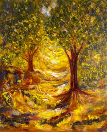 Painting titled "AFTERNOON LIGHT, DA…" by Deepa Kern, Original Artwork, Oil
