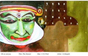 Painting titled "Dancer" by Deepak Guddadakeri, Original Artwork, Oil