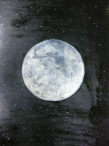 Painting titled "The moon.jpg" by Deepa Ilango, Original Artwork, Acrylic