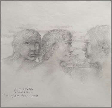 Dessin intitulée ""La confusion des s…" par Jacques Deffontaine, Œuvre d'art originale, Crayon