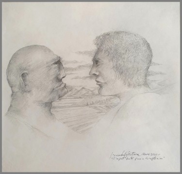 Dessin intitulée ""L'esprit buté face…" par Jacques Deffontaine, Œuvre d'art originale, Crayon