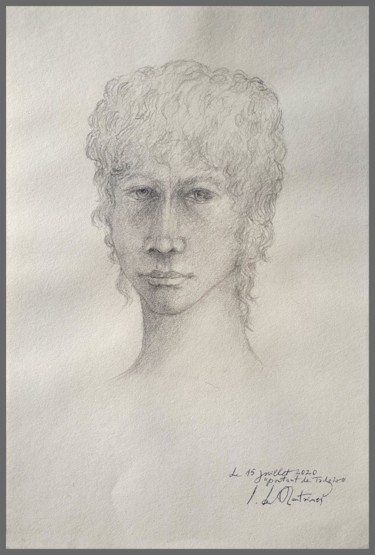 Dessin intitulée ""Portrait de Tadzio…" par Jacques Deffontaine, Œuvre d'art originale, Crayon