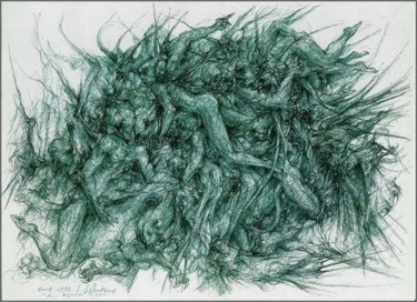 Peinture intitulée "Les anges du bizarre" par Jacques Deffontaine, Œuvre d'art originale, Huile