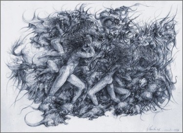 Peinture intitulée "Perdu dans une enlu…" par Jacques Deffontaine, Œuvre d'art originale, Huile