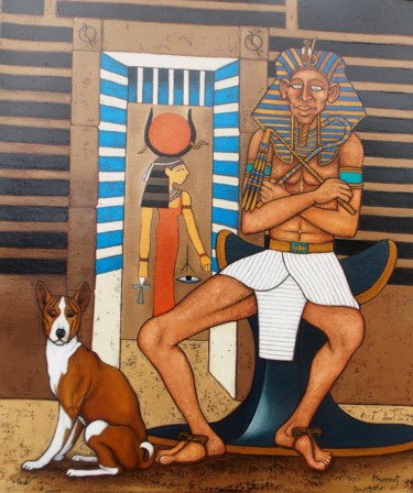 Peinture intitulée "le-pharaon.jpg" par Michel Provost, Œuvre d'art originale, Huile