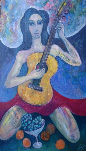 Painting titled "Мелодия" by Victor Tretyakov, Original Artwork, Oil